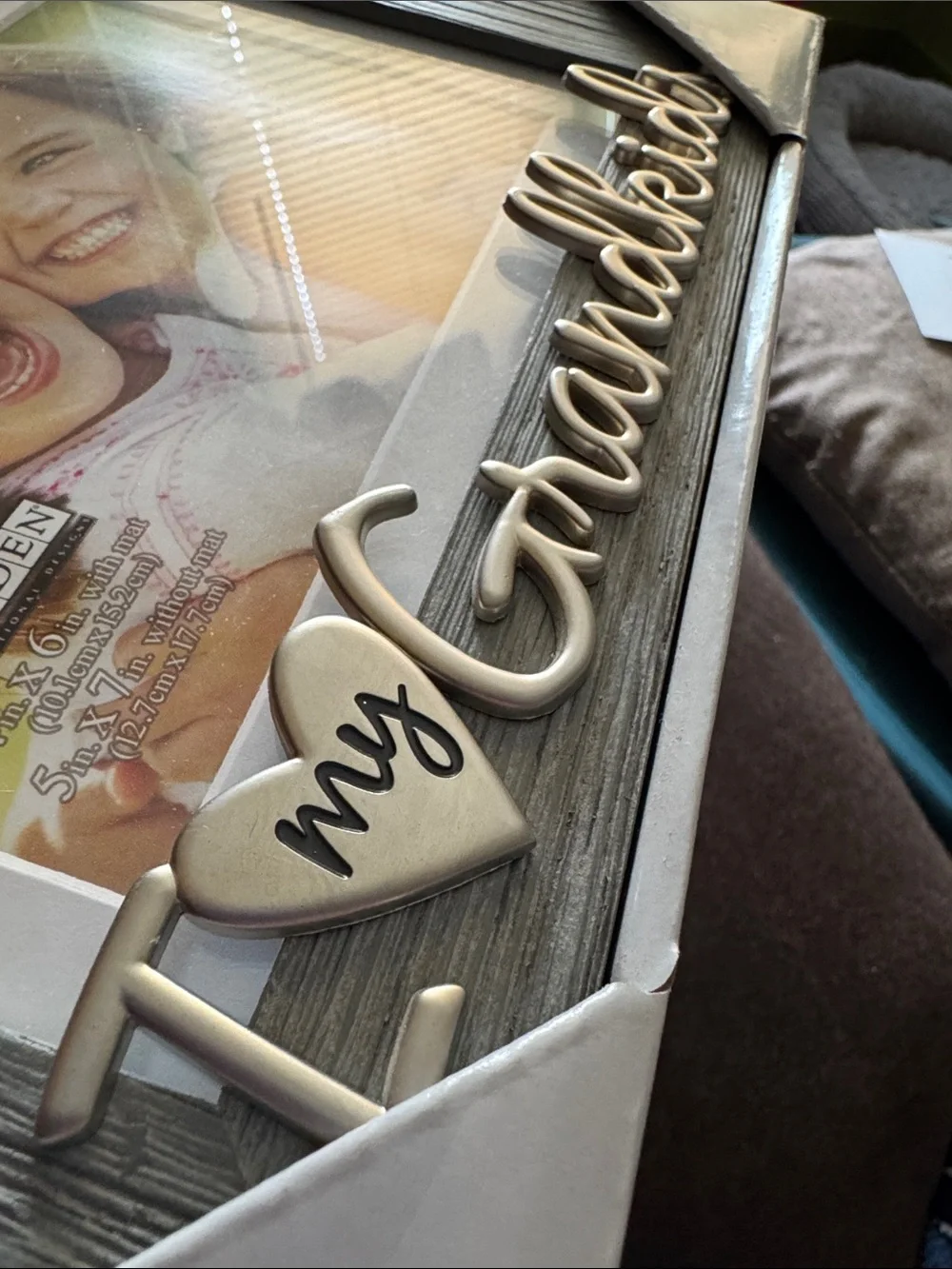 NWT Malden Grandchildren Sentiment Gray and Silver Photo Frame